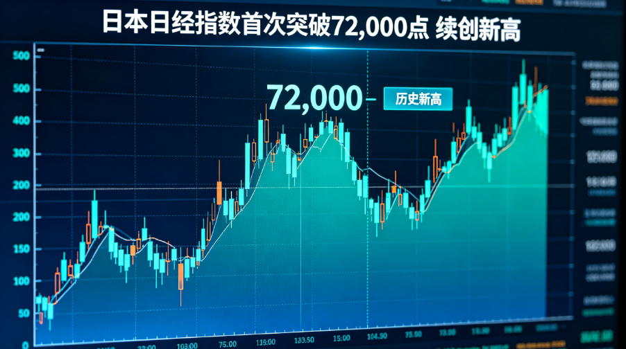 日經225指數突破72,000點創歷史新高