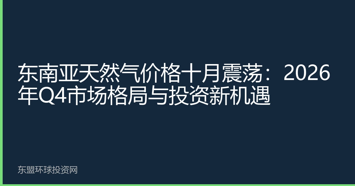东南亚天然气价格十月震荡：2026年Q4市场格局与投资新机遇
